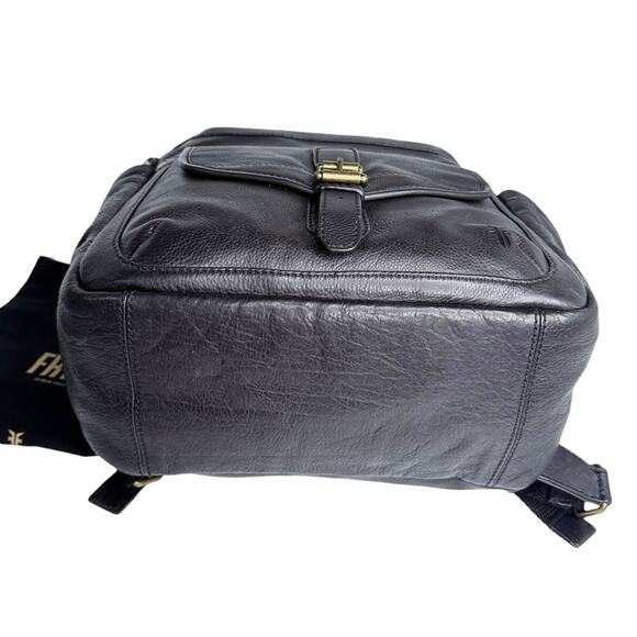 Frye Denver Backpack Black Leather Brass Hardware Dust Bag Men Women 17x12 New main image 8